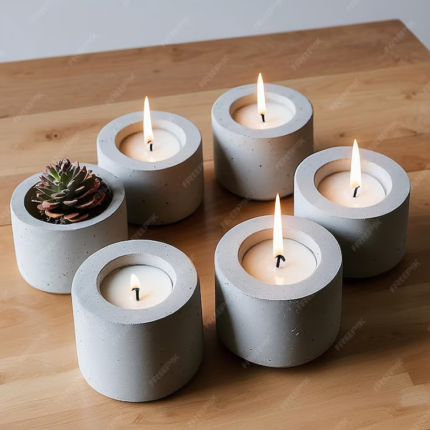 Cement Candle Holders