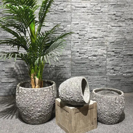 Engraved Cement Pots